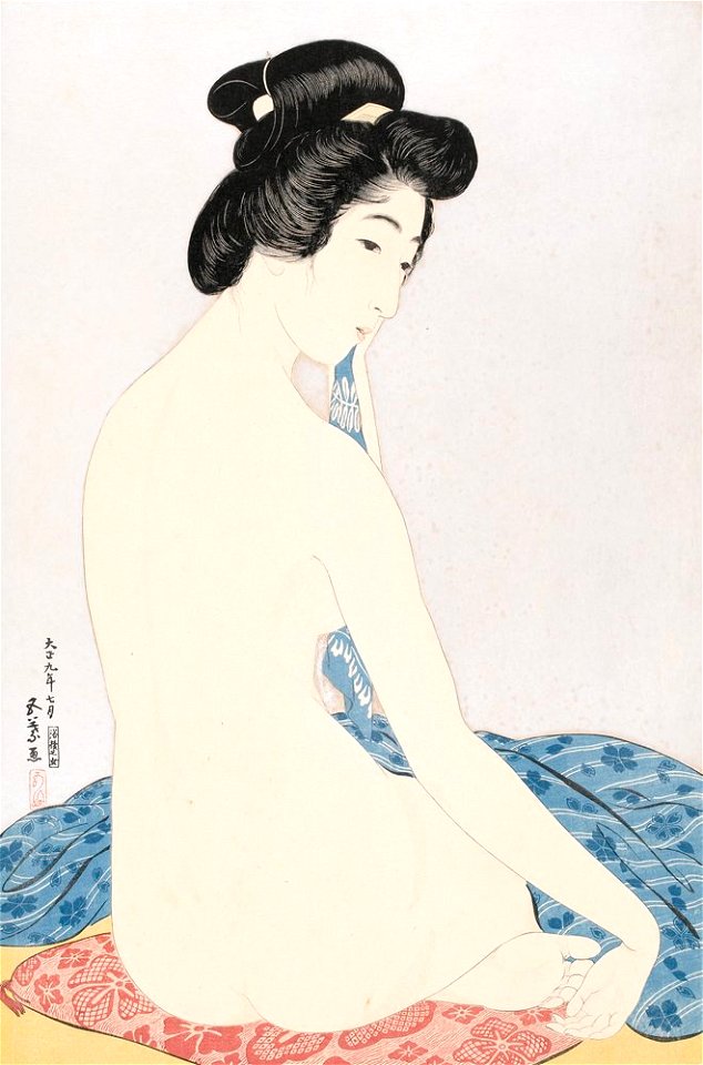 Hashiguchi Goyo (1880-1921), Woman After the Bath, Japan, 1920, Woodblock print, HMA