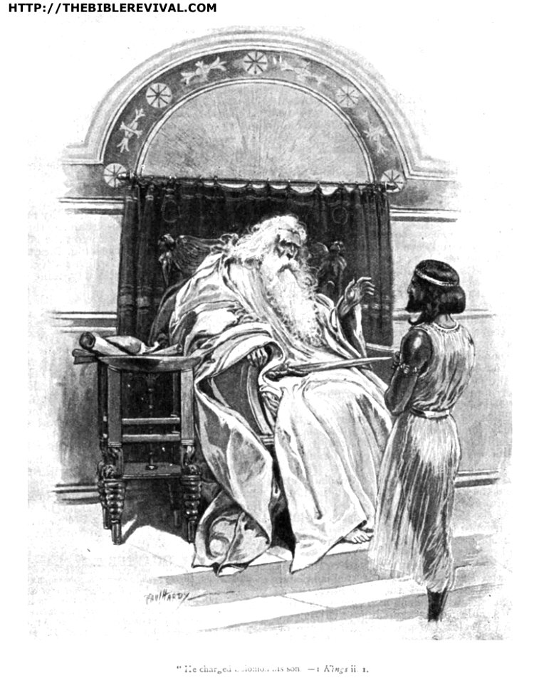 He charged Solomon his son