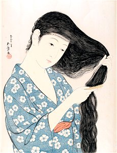 Hashiguchi Goyo (1880-1921), Combing Hair, Japan, 1920, Woodblock print;HMA