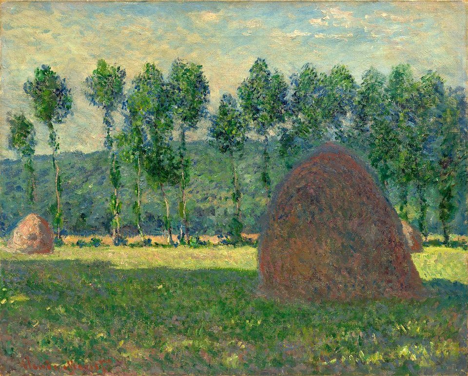 Haystacks at Giverny by Claude Monet (1884-1889) - Pushkin Museum