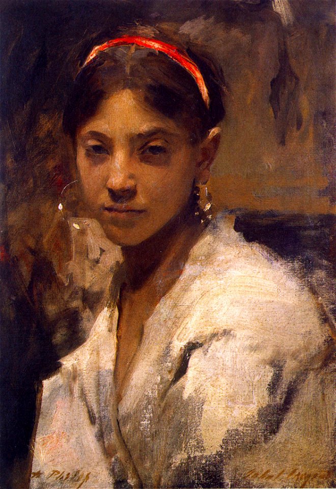 Head of a Capri Girl-John Singer Sargent 1878