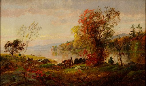 Hastings-on-Hudson by Jasper Francis Cropsey, c. 1890. Free illustration for personal and commercial use.