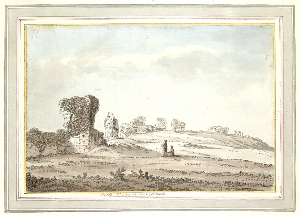 Hastings Castle by Samuel Hieronymus Grimm 1784
