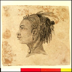 Head of a West African woman in left profile (Bray album) RMG PT2032