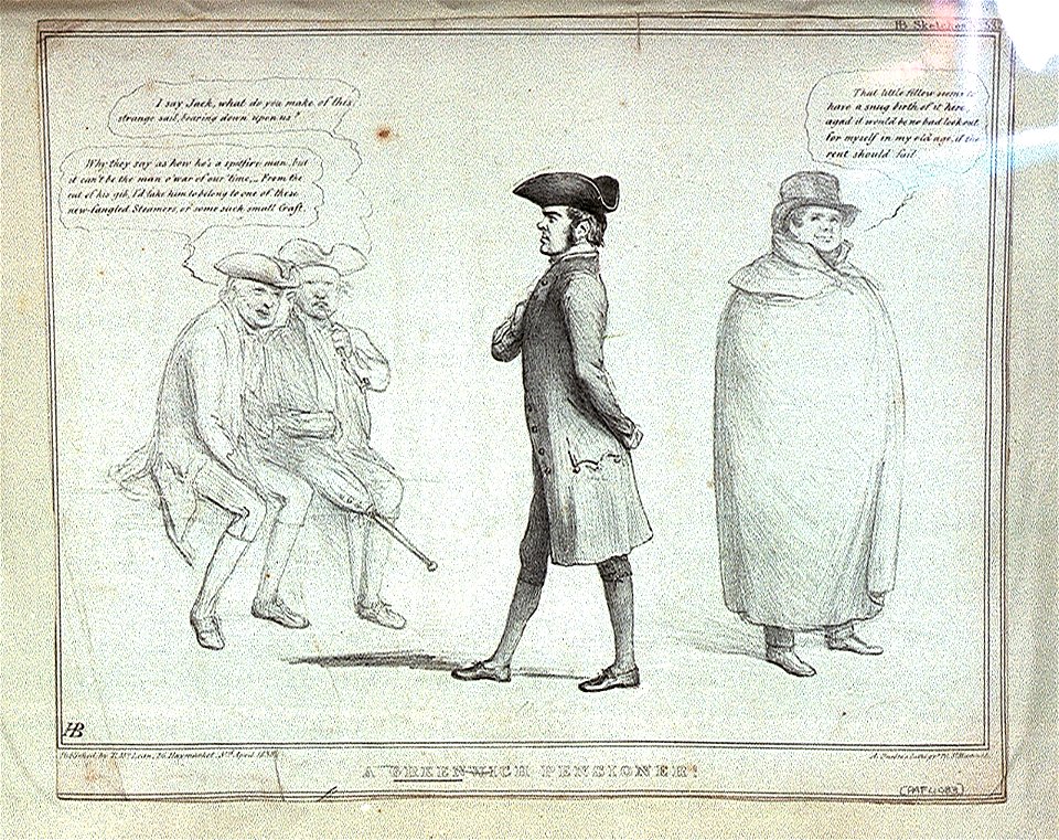 HB Sketches No 532. A Greenwich Pensioner (caricature) RMG PW4083