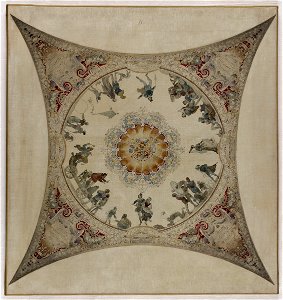 Hector d' Espouy - Esquisse pour la galerie Lobau de l'Hôtel de Ville de Paris , Scène médiévale , saltimbanques et musiciens - PPP3998 - Musée des Beaux-Arts de la ville de Paris