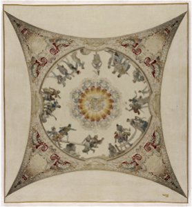 Hector d' Espouy - Esquisse pour la galerie Lobau de l'Hôtel de Ville de Paris , Scènes médiévales , jeux, danses et musiciens - PPP4003 - Musée des Beaux-Arts de la ville de Paris