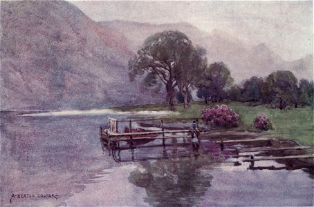 Head of Ullswater - The English Lakes - A. Heaton Cooper. Free illustration for personal and commercial use.