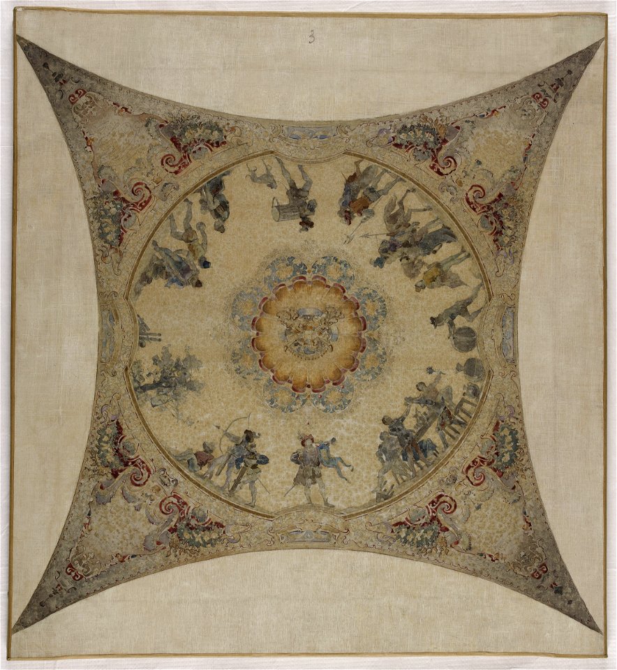 Hector d' Espouy - Esquisse pour la galerie Lobau de l'Hôtel de Ville de Paris , Scène médiévales , jeux et sports - PPP3996 - Musée des Beaux-Arts de la ville de Paris