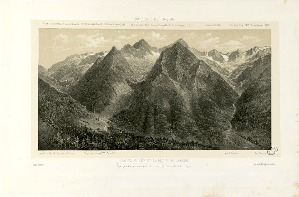 Haute-Vallée de la Pique de Luchon - Vue générale prise au-dessus du Sentier de l'Entécade et de l'Hospice - Fonds Ancely - B315556101 A PETIT 3 015