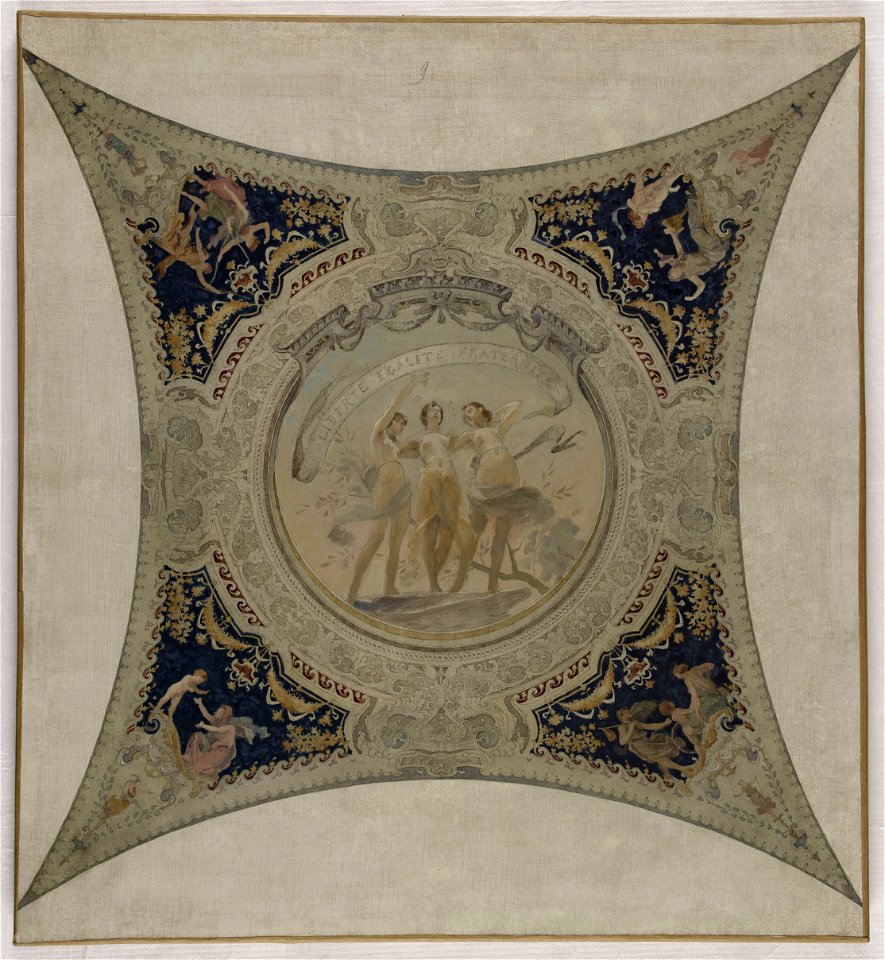 Hector d' Espouy - Esquisse pour la galerie Lobau de l'Hôtel de Ville de Paris , Liberté, Egalité, Fraternité - PPP3997 - Musée des Beaux-Arts de la ville de Paris