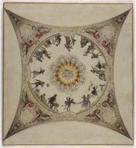 Hector d' Espouy - Esquisse pour la galerie Lobau de l'Hôtel de Ville de Paris , Scènes médiévales , saltimbanques et jeux d'enfants - PPP4006 - Musée des Beaux-Arts de la ville de Paris