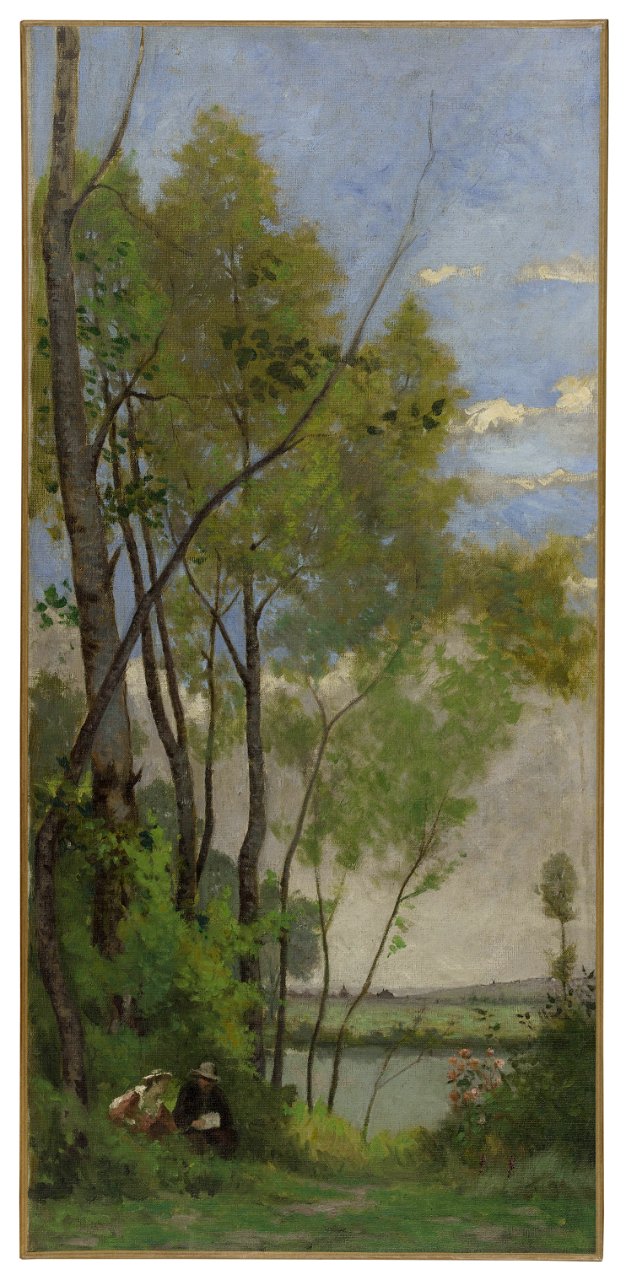 Hector Hanoteau - Esquisse pour l'escalier des fêtes de l'Hôtel de Ville de Paris , Bords de la Seine - PPP4036 - Musée des Beaux-Arts de la ville de Paris
