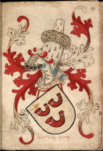 Heer van Hoern - Heer van Horne - Lord of Horn - Wapenboek Nassau-Vianden - KB 1900 A 016, folium 12r