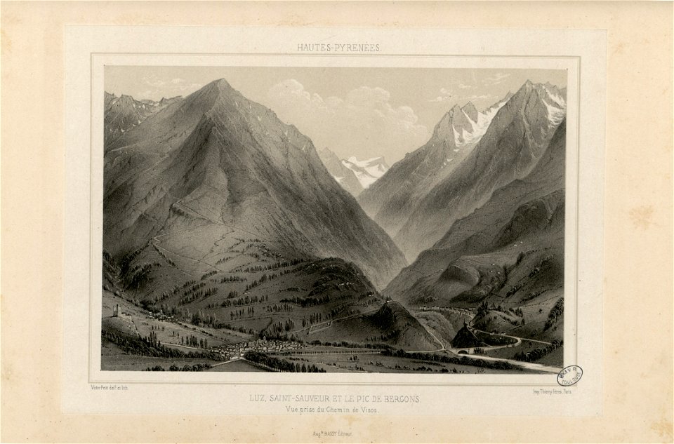 Hautes-Pyrénées - Luz, Saint-Sauveur et le Pic de Bergons - Vue prise du Chemin de Visos - Fonds Ancely - B315556101 A PETIT 2 048