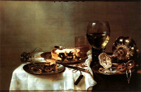 Heda, Willem Claeszoon - Breakfast Table with Blackberry Pie - WGA