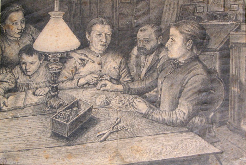 Heinrich (Henri) Ebel, Portrait de la famille de l'artiste (Bildnis der Familie des Künstlers)