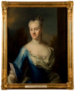 Hedvig Elisabet Paulin, 1716-1806, gift med kommerserådet Jonas Alströmer (Johan Henrik Scheffel) - Nationalmuseum - 38980