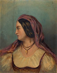 Head of a Neapolitan Woman Signed and dated 1864 - by Pricess Louise, Duchess of Argyll (1848 - 1939)