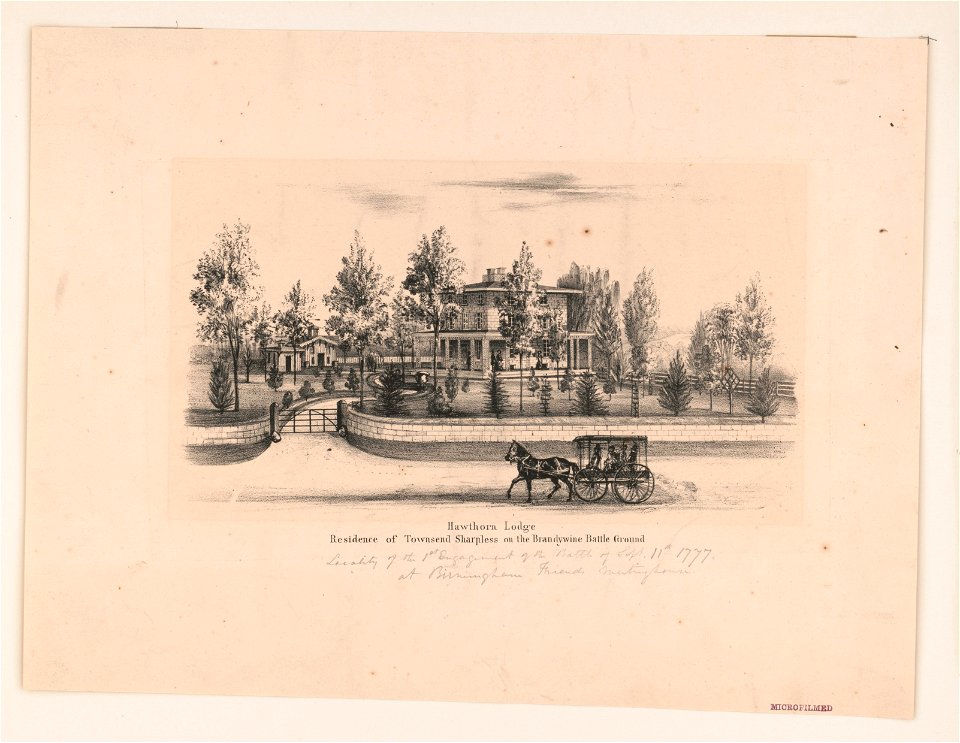 Hawthorne Lodge. Residence of Townsend Sharpless on the Brandywine battle ground LCCN2004665428