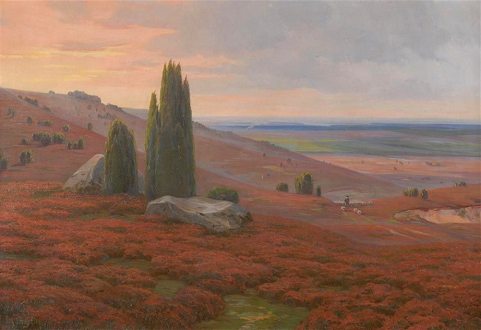 Heidelandschaft bei Wilsede, Ölgemälde 1912