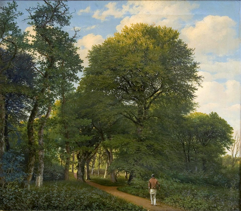 Heinrich Buntzen - Et skovparti i Charlottenlund. Aften - KMS192 - Statens Museum for Kunst