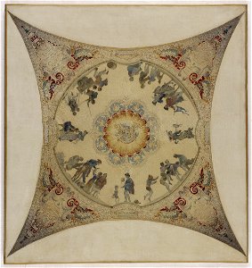 Hector d' Espouy - Esquisse pour la galerie Lobau de l'Hôtel de Ville , Scènes médiévales , jeux d'enfants, saute-mouto - PPP4005 - Musée des Beaux-Arts de la ville de Paris