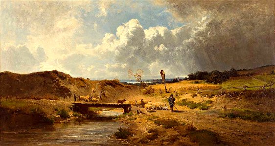 Heinrich Deuchert Schäfer in Landschaft