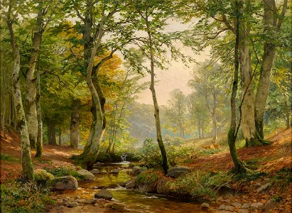 Heinrich Böhmer Waldlichtung mit Wildbach
