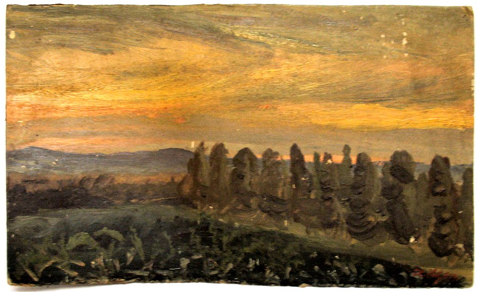 Heinrich (Henri) Ebel, Paysage de Fegersheim vers les Vosges (Landschaft bei Fegersheim in Richtung Vogesen)
