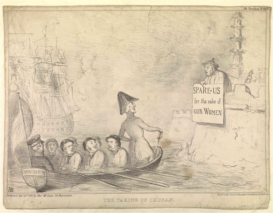 HB Sketches No 667. The Taking of Chusan (caricature) RMG PW4103
