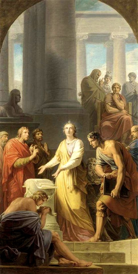 Heinrich Friedrich Füger - Catherine of Alexandria before the Emperor Maxentius - WGA08341