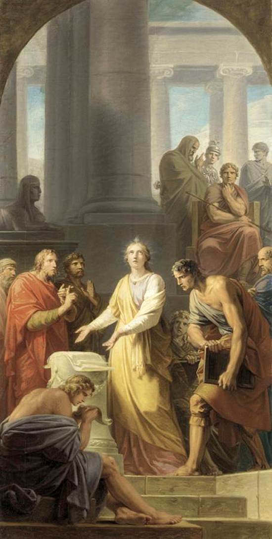 Heinrich Friedrich Füger - Catherine of Alexandria before the Emperor Maxentius - WGA08341