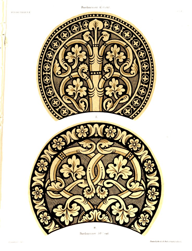 Heiligenkreuz Kreuzgang Glasfenster Rund mit Ausschnitt II