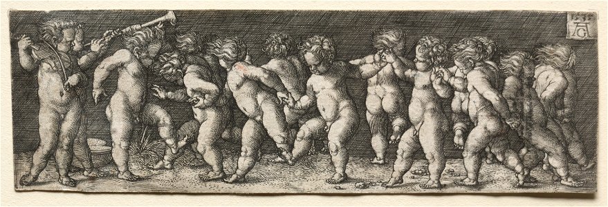 Heinrich Aldegrever (German, 1502-1555-61) - Fifteen Nude Children Dancing - 1922.127 - Cleveland Museum of Art