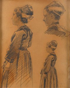 Heinrich Hellhoff Studie Junge bretonische Bäuerin