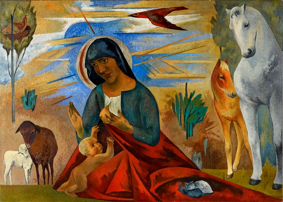 Heinrich Nauen Madonna mit den Tieren c1931