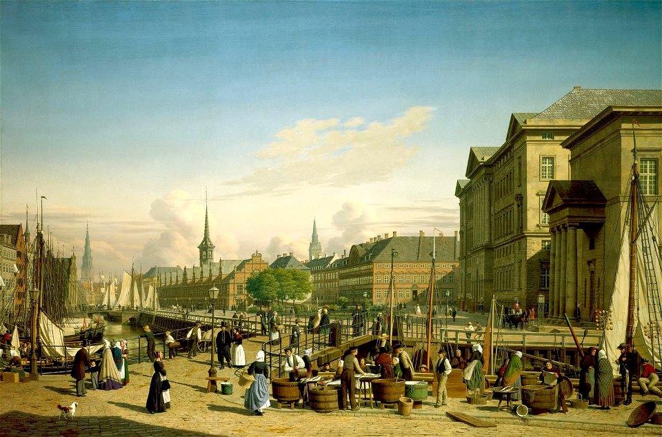 Heinrich Hansen (1821-90) - Christiansborg Palace from Højbro Plads, Copenhagen - RCIN 405125 - Royal Collection