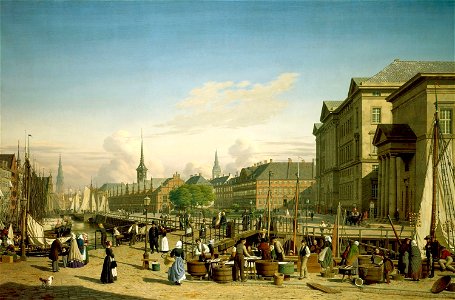Heinrich Hansen (1821-90) - Christiansborg Palace from Højbro Plads, Copenhagen - RCIN 405125 - Royal Collection