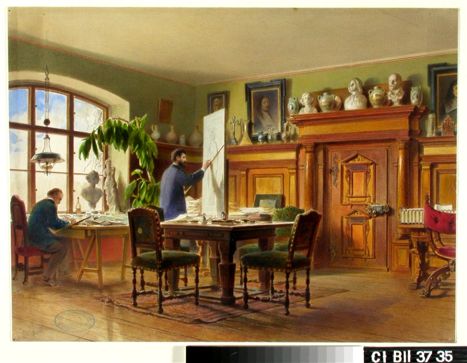 Heinrich Stohl - Taiteilija Vladimir Svertškovin työhuone Schleißheimissa - C I B II 37-35 - Finnish National Gallery