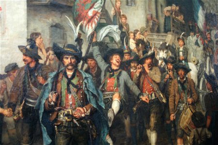 Heimkehrender Tiroler Landsturm im Krieg von 1809 (detail)