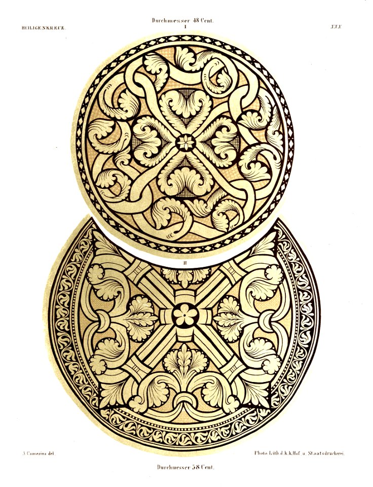 Heiligenkreuz Kreuzgang Glasfenster Rund mit Ausschnitt Tafel XXX