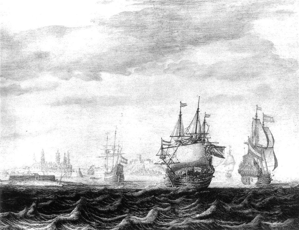 Heerman Witmont - A Dutch Squadron on the Sont, near Castle Kronburg - WGA25793