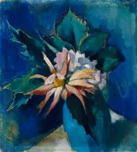 Heinrich Nauen Blumen in blauer Vase 1924