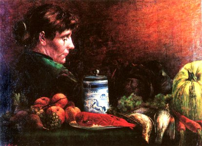 Heinrich Cohrs Dame m Stillleben