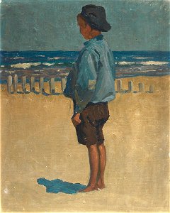 Heinrich Hellhoff Knabe am Strand