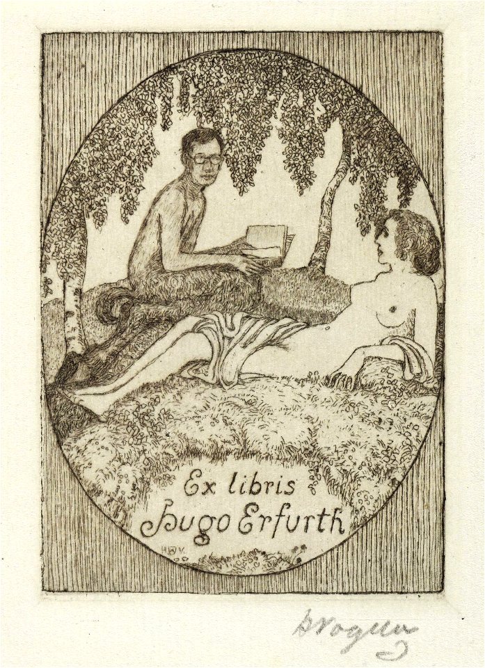 Heinrich Vogeler Ex Libris Hugo Erfurth 1910