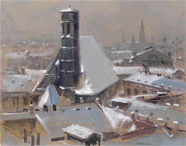 Heinrich Schröder Blick über Wiener Dächer und Minoritenkirche