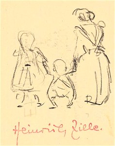 Heinrich Zille Frau mit zwei Kindern