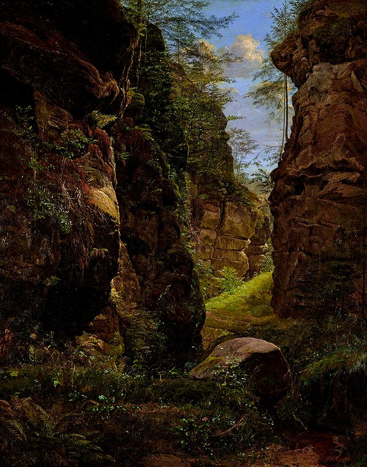 August Heinrich - Felsenschlucht im Uttewalder Grund (1820)